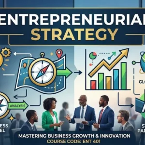 High-quality educational course image featuring Entrepreneurial Strategy with modern visuals