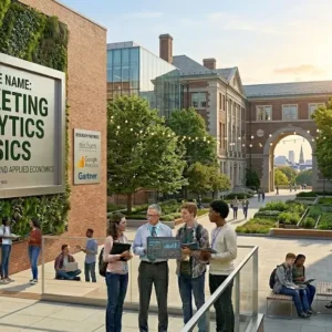 High-quality educational course image for Marketing Analytics Basics with marketing and analytics visuals.