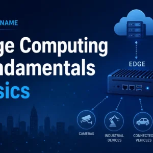Quantum Computing Basics course visual with quantum circuits and futuristic technology elements