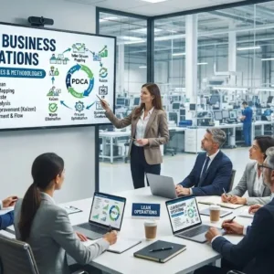 High-quality educational course image featuring Lean Business Operations with modern visuals