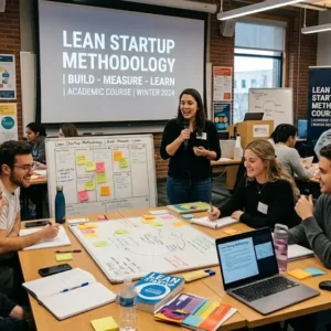 High-quality educational course image featuring Lean Startup Methodology with modern visuals