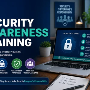 Professional Security Awareness Training course image covering cybersecurity risks and protection.