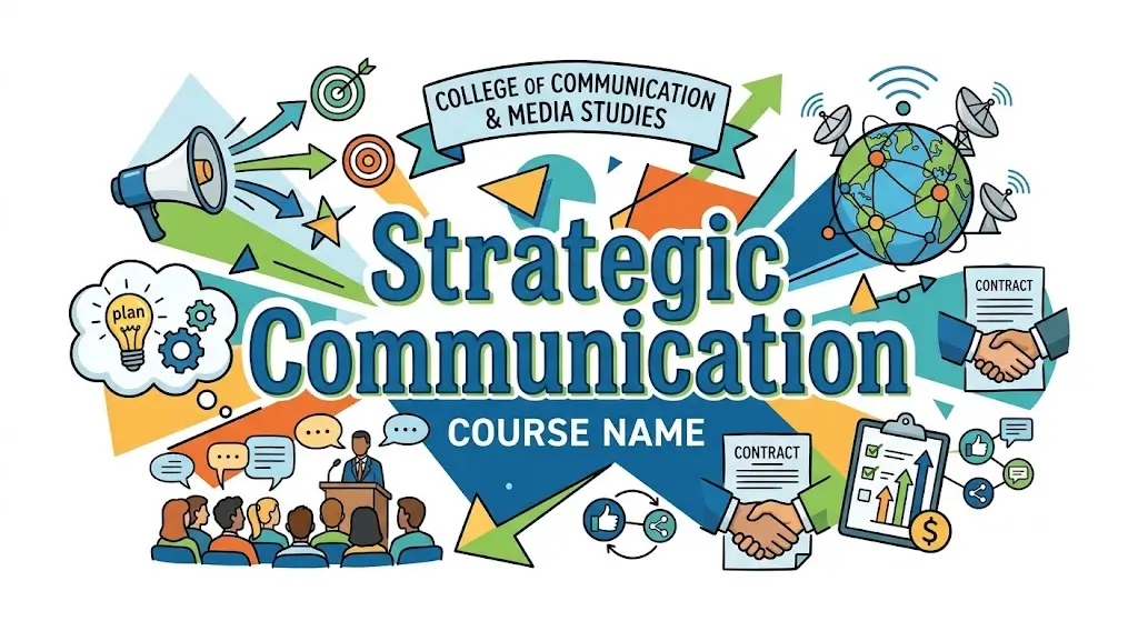 High-quality educational course image featuring Strategic Communication with modern visuals