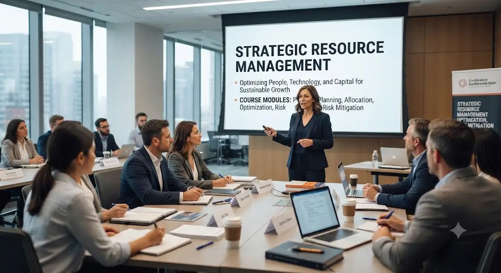 High-quality educational course image featuring Strategic Resource Management with modern visuals