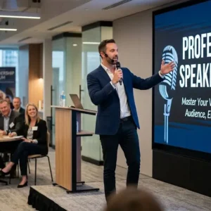 High-quality educational course image featuring Professional Speaking Skills with modern visuals