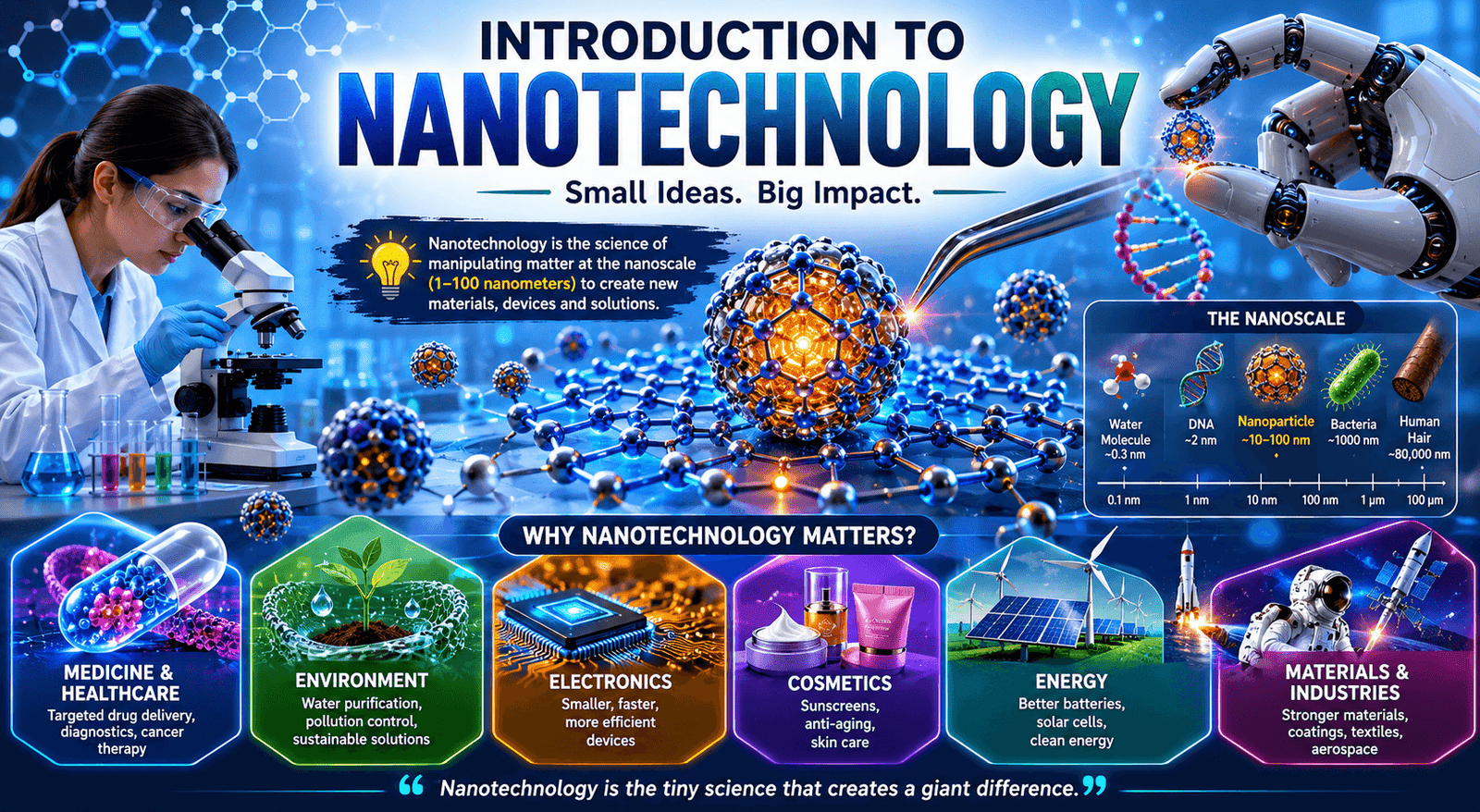 Nanotechnology Introduction Course covering nanoscience and nanomaterial applications