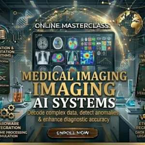 High-quality educational course image for Medical Imaging AI Systems with AI and healthcare imaging visuals.