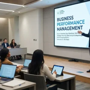High-quality educational course image featuring Business Performance Management with modern visuals