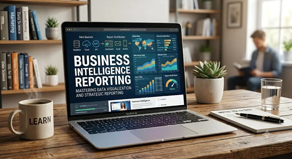 Professional educational image for Business Intelligence Reporting course