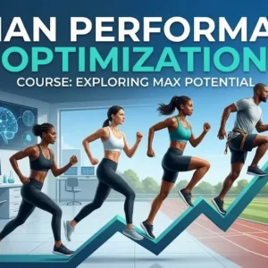 Modern educational image for Human Performance Optimization course with peak performance and resilience visuals