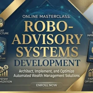 High-quality educational course image for Robo-Advisory Systems Development with AI and fintech visuals.