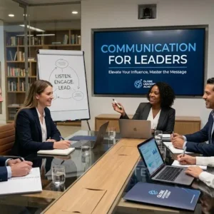 High-quality educational course image featuring Communication for Leaders with modern visuals