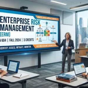High-quality educational course image featuring Enterprise Risk Management with modern visuals