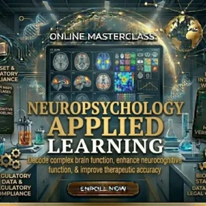 High-quality educational course image for Neuropsychology Applied Learning with brain and psychology visuals.