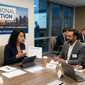 High-quality educational course image featuring Professional Negotiation Skills with modern visuals