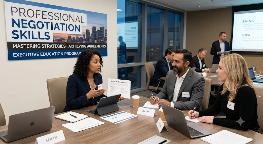High-quality educational course image featuring Professional Negotiation Skills with modern visuals