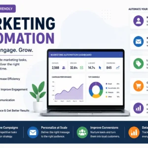 Marketing automation dashboard showing automated campaigns and customer workflows.