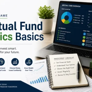 High-quality educational course image showing Mutual Fund Basics Basics with investment and finance visuals.