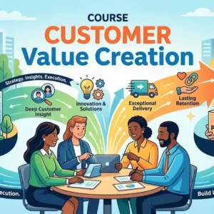 Modern educational image for Customer Value Creation course with customer success and business visuals