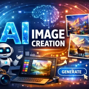 Professional AI Image Creation course image with futuristic AI and design visuals