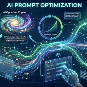 Professional AI Prompt Optimization course image with AI and text prompt visuals