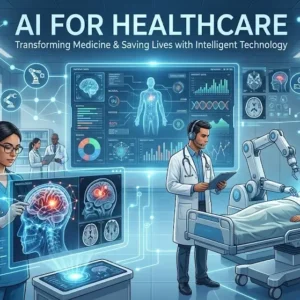Professional AI for Healthcare course image with medical and AI visuals