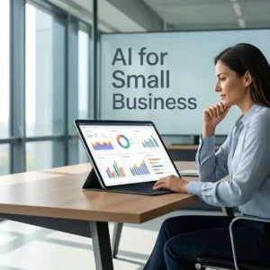 Professional course image for AI for Small Businesses with modern visuals