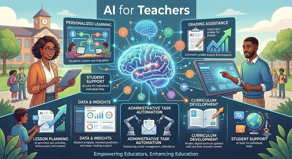 Professional AI for Teachers course image with education and AI visuals