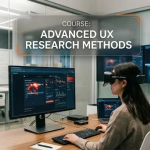 Professional Advanced UX Research Methods course image with user research and design visuals