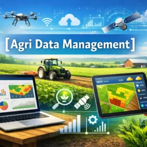 Professional Agri Data Management course image with farming and data technology visuals