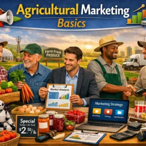 Agricultural Marketing Basics course showing farmers and marketers discussing produce sales