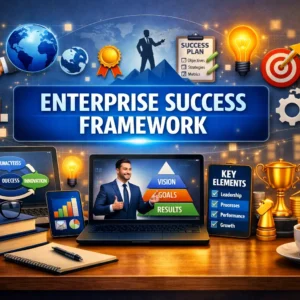 Modern educational image for Enterprise Success Framework course with business and success visuals