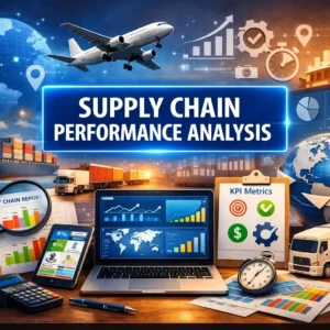 High-quality educational course image featuring Supply Chain Performance Analysis with modern visuals