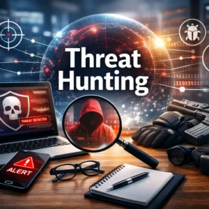 Professional educational image for Threat Hunting cybersecurity course