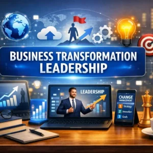 Modern educational image for Organizational Excellence course with workplace and performance visuals