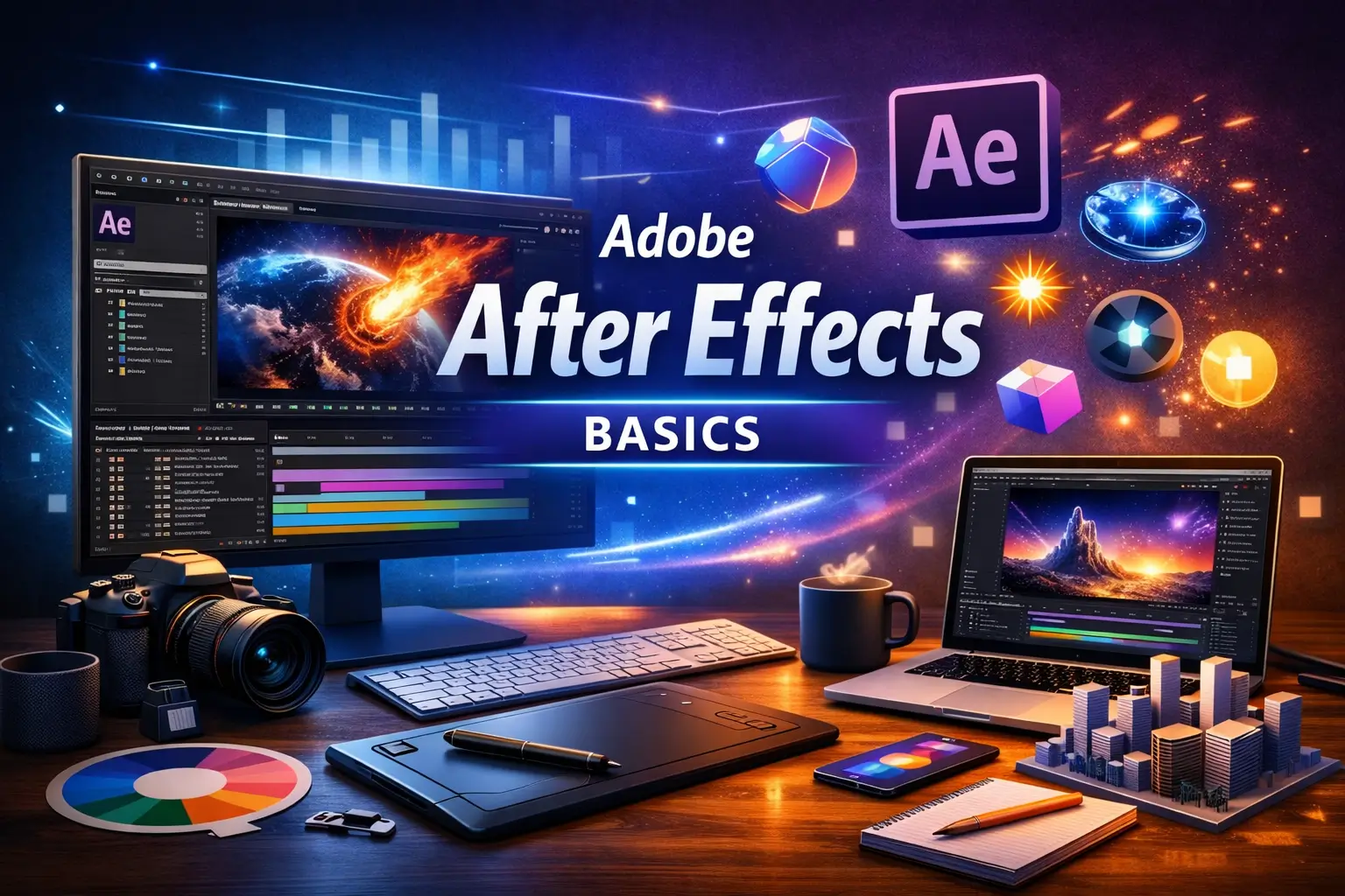 Professional course image for Adobe After Effects Basics training