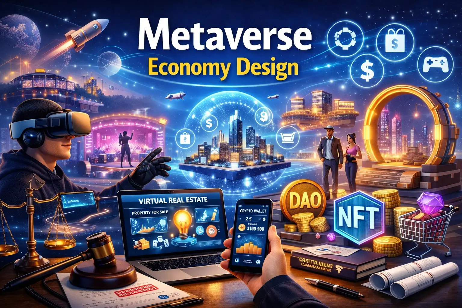 High-quality course image for Metaverse Economy Design training and innovation