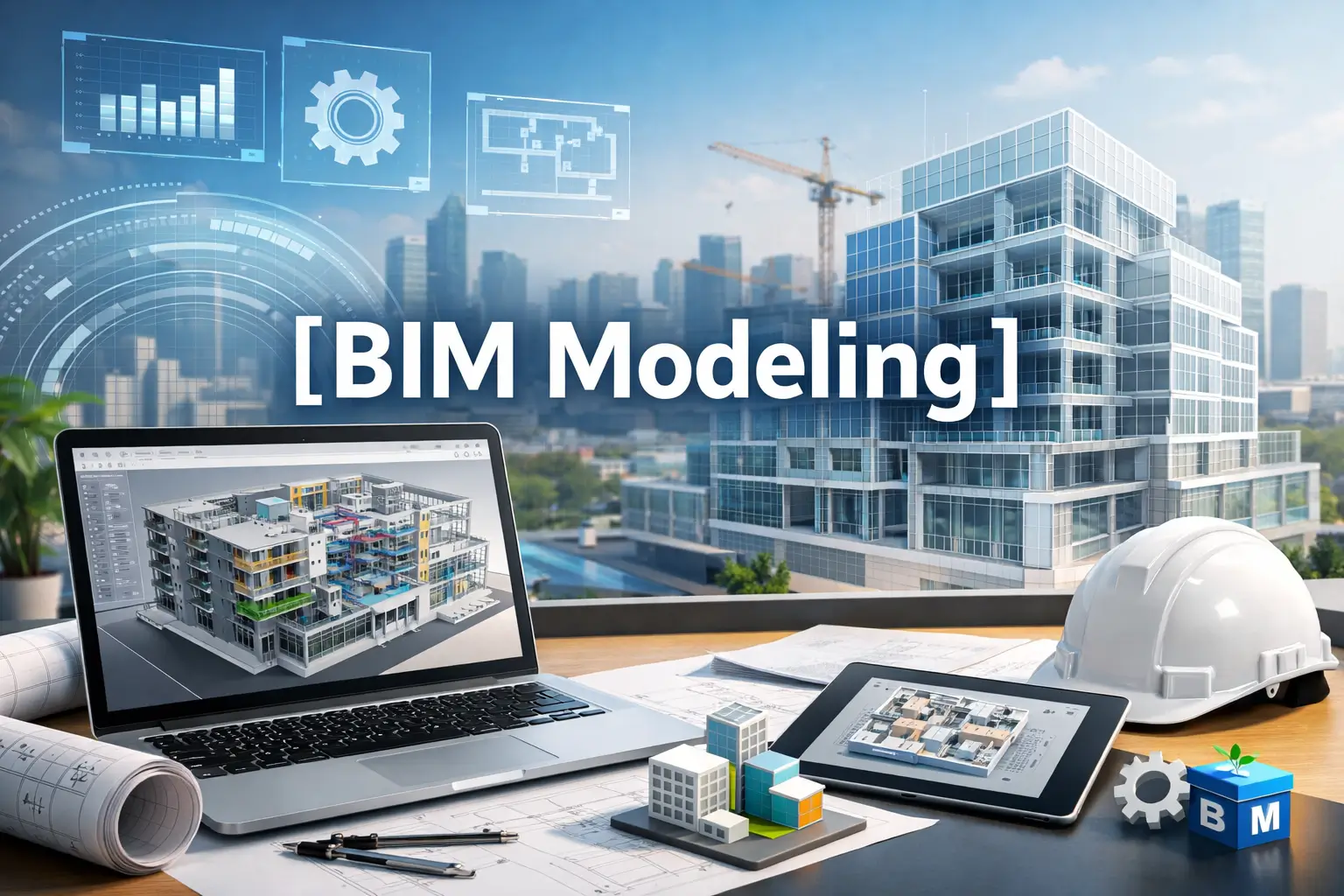 Professional BIM Modeling course image with modern 3D building visuals