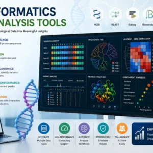 Professional Bioinformatics Data Analysis Tools course image with genomic and computational visuals