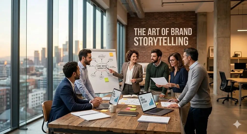 Professional Brand Storytelling course image with creative visuals and narrative elements