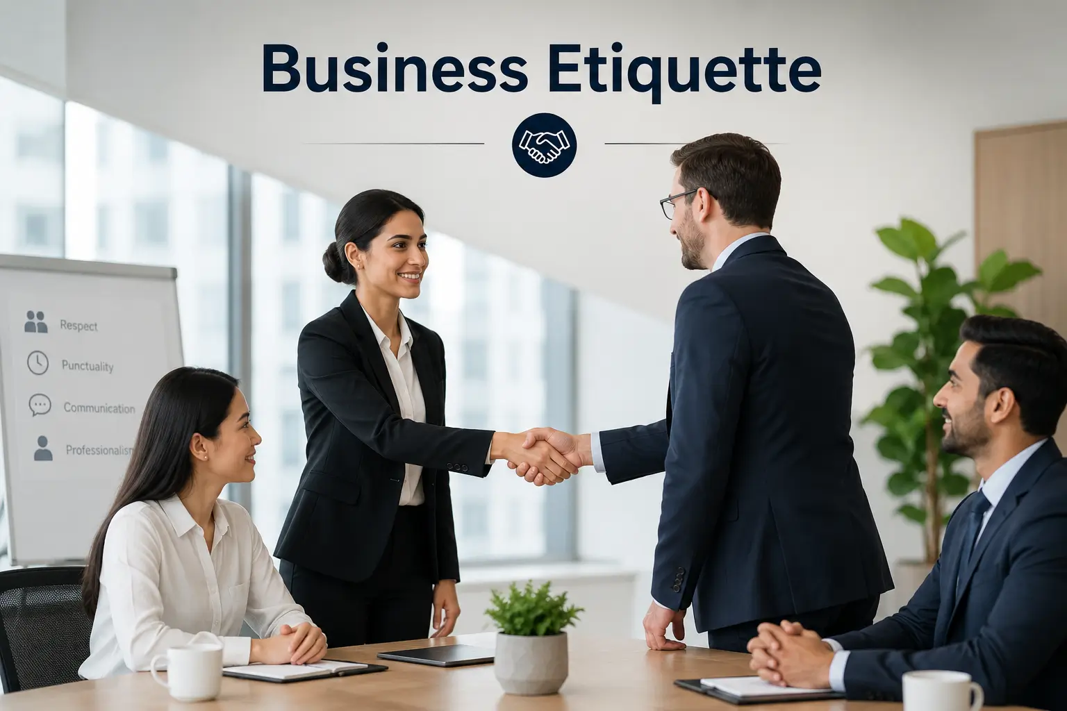 Professional course image showing Business Etiquette skills and workplace manners