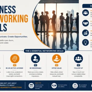 Professional Business Networking Skills course image with collaboration and workplace visuals