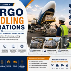 Professional Cargo Handling Operations course image with port and logistics visuals