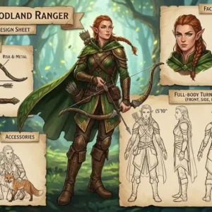 Professional Character Design course image with creative character sketches and digital art visuals