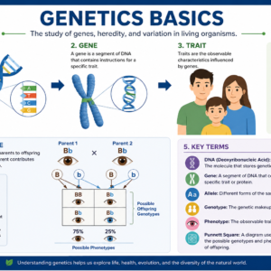Genetics Basics Course covering DNA, genes, heredity, and molecular biology
