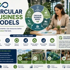 Educational course image for Circular Business Models with sustainability and innovation visuals