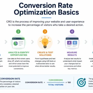 Professional Conversion Rate Optimization Basics course image with marketing and analytics visuals