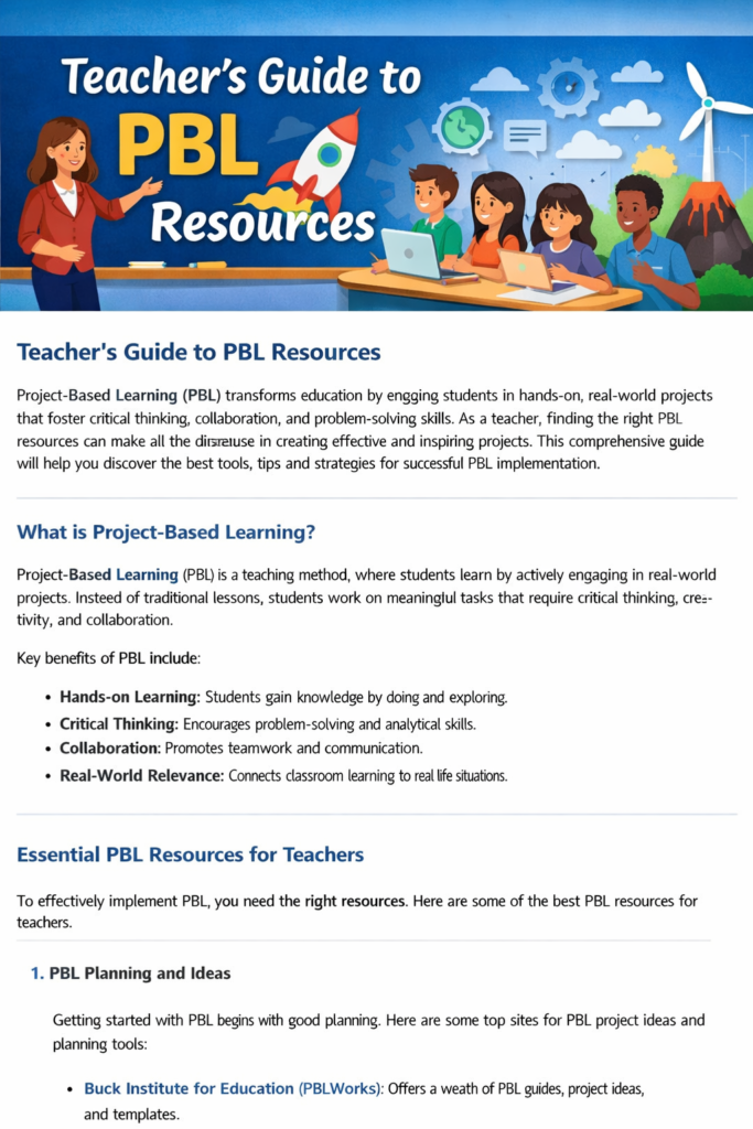 Teacher’s Guide to PBL Resources