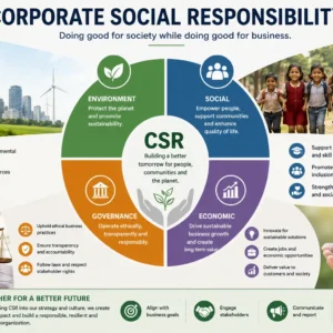 Professional corporate social responsibility course design with ethical and sustainable visuals
