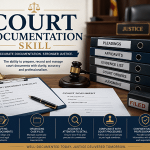 Court Documentation Skills Course covering legal records and court filing procedures
